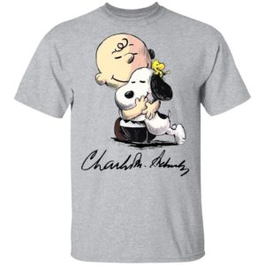 The Peanuts Snoopy Hug Charlie Brown And Woodstock Signature Shirt