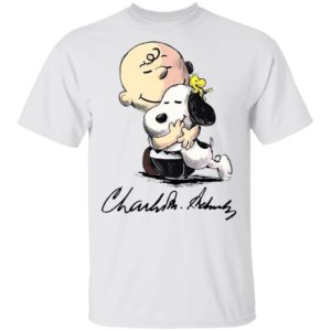 The Peanuts Snoopy Hug Charlie Brown And Woodstock Signature Shirt