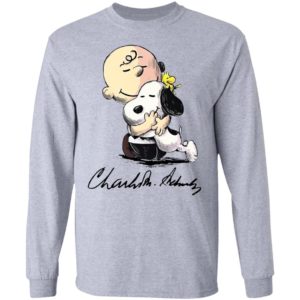 The Peanuts Snoopy Hug Charlie Brown And Woodstock Signature Shirt