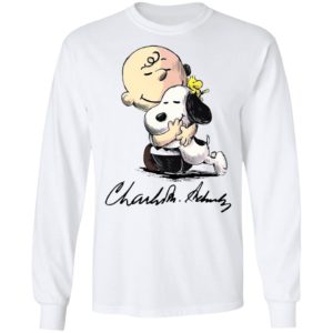The Peanuts Snoopy Hug Charlie Brown And Woodstock Signature Shirt