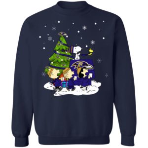 Snoopy The Peanuts Baltimore Ravens Christmas Sweater