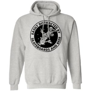 Easily Distracted By Skateboards And Beer Skeleton Shirt