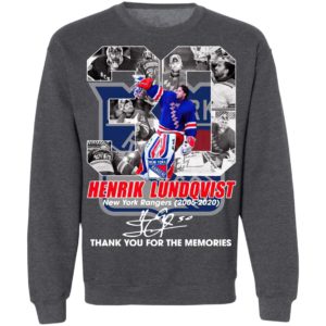 30 Henrik Lundqvist New York Rangers 2005 2020 Thank You For The Memories Signature Shirt
