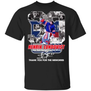 30 Henrik Lundqvist New York Rangers 2005 2020 Thank You For The Memories Signature Shirt