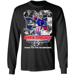 30 Henrik Lundqvist New York Rangers 2005 2020 Thank You For The Memories Signature Shirt