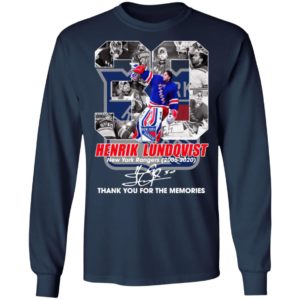 30 Henrik Lundqvist New York Rangers 2005 2020 Thank You For The Memories Signature Shirt