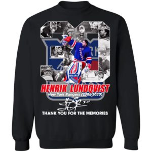 30 Henrik Lundqvist New York Rangers 2005 2020 Thank You For The Memories Signature Shirt