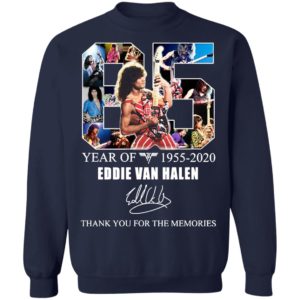 65 Years Of Eddie Van Halen 2020 Thank You For The Memories Signature Shirt