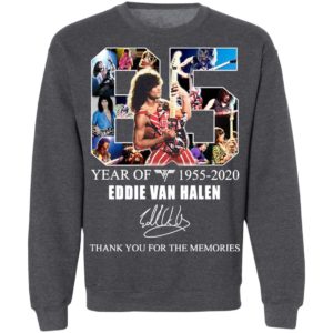 65 Years Of Eddie Van Halen 2020 Thank You For The Memories Signature Shirt