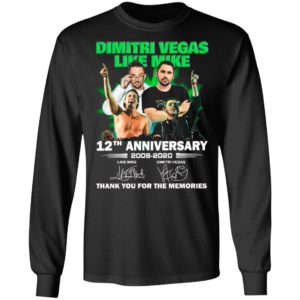 Dimitri Vegas Like Mike 12th Anniversary 2008 2020 Thank You For The Memories Signatures Shirt