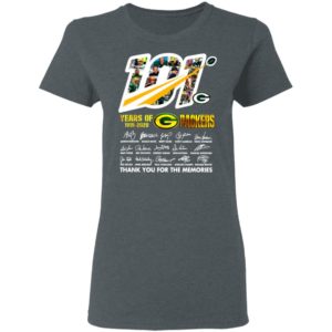 101 Years Of Green Bay Packers Thank You For The Memories Signatures Shirt