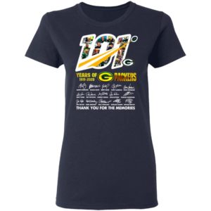 101 Years Of Green Bay Packers Thank You For The Memories Signatures Shirt