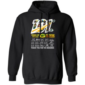 101 Years Of Green Bay Packers Thank You For The Memories Signatures Shirt