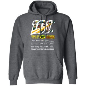 101 Years Of Green Bay Packers Thank You For The Memories Signatures Shirt