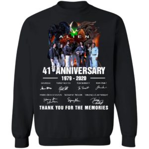 Alien 41st Anniversary 1979 2020 Thank You For The Memories Signatures Shirt