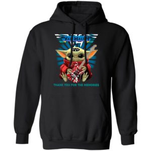 Baby Yoda Hug Guitar Eddie Van Halen Thank You For The Memories Signature Shirt