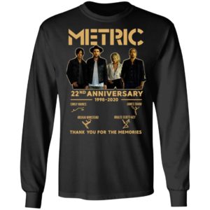 Metric 22nd Anniversary 1998 2020 Thank You For The Memories Signatures Shirt