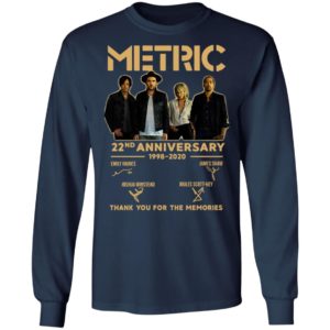Metric 22nd Anniversary 1998 2020 Thank You For The Memories Signatures Shirt