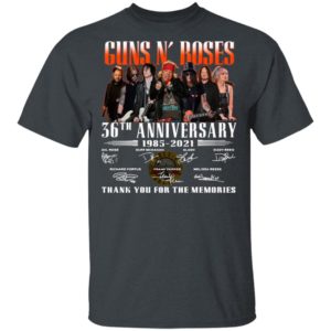 Guns N’ Roses 36th Anniversary 1985 2021 Thank You For The Memories Signatures Shirt