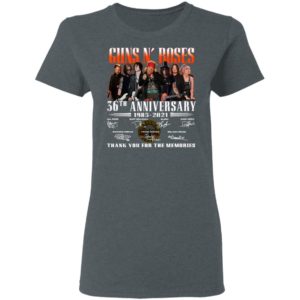 Guns N’ Roses 36th Anniversary 1985 2021 Thank You For The Memories Signatures Shirt