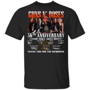 Guns N’ Roses 36th Anniversary 1985 2021 Thank You For The Memories Signatures Shirt