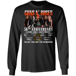 Guns N’ Roses 36th Anniversary 1985 2021 Thank You For The Memories Signatures Shirt
