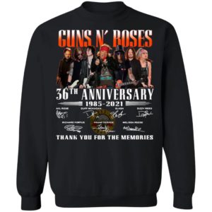 Guns N’ Roses 36th Anniversary 1985 2021 Thank You For The Memories Signatures Shirt
