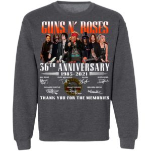 Guns N’ Roses 36th Anniversary 1985 2021 Thank You For The Memories Signatures Shirt