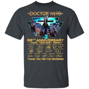 Doctor Who 58th Anniversary 1963 2021 Thank You For The Memories Signatures Shirt