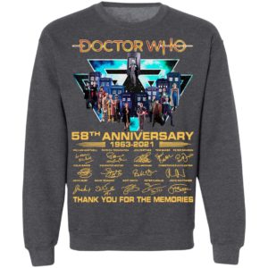Doctor Who 58th Anniversary 1963 2021 Thank You For The Memories Signatures Shirt