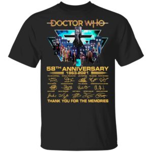 Doctor Who 58th Anniversary 1963 2021 Thank You For The Memories Signatures Shirt