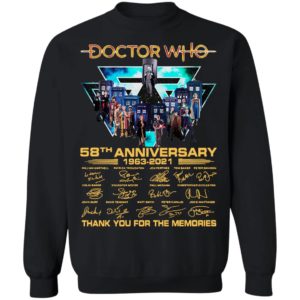 Doctor Who 58th Anniversary 1963 2021 Thank You For The Memories Signatures Shirt