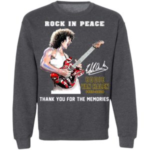Rock In Peace Eddie Van Halen 1955 2020 Thank You For The Memories Signature Shirt
