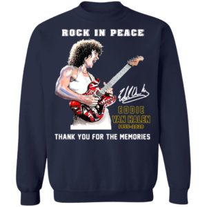 Rock In Peace Eddie Van Halen 1955 2020 Thank You For The Memories Signature Shirt