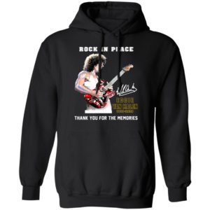 Rock In Peace Eddie Van Halen 1955 2020 Thank You For The Memories Signature Shirt