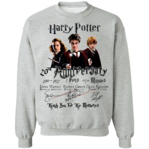 Harry Potter 20th Anniversary 2001 2021 7 Parts 1179 Minutes Thank You For The Memories Signatures Shirt