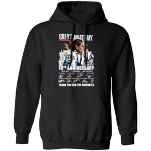 Grey’s Anatomy 16th Anniversary 2005 2021 17 Seasons 365 Episodes Thank You For The Memories Signatures Shirt