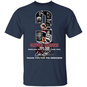 3 Clifford Robinson 1996 2020 Portland Trail Blazers 1989 1997 Thank You For The Memories Signature Shirt
