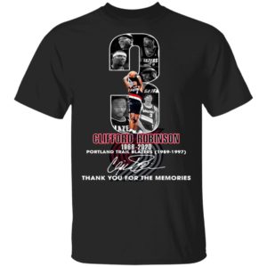 3 Clifford Robinson 1996 2020 Portland Trail Blazers 1989 1997 Thank You For The Memories Signature Shirt