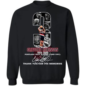 3 Clifford Robinson 1996 2020 Portland Trail Blazers 1989 1997 Thank You For The Memories Signature Shirt