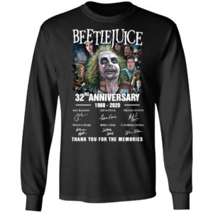 Beetlejuice 32nd Anniversary 1988 2020 Thank You For The Memories Signatures Shirt
