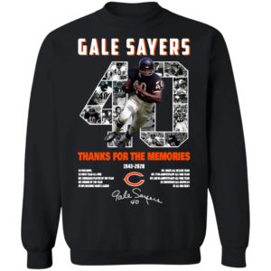 Gale Sayers 40 Thank You For The Memories 1943 2020 Signature Shirt