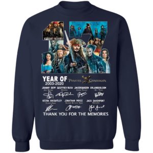 17 Years Of Pirates Caribbean 2003 2020 Thank You For The Memories Signatures Shirt