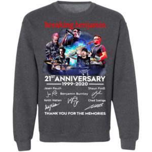 reaking Benjamin 21st Anniversary 1999 2020 Thank You For The Memories Signatures Shirt