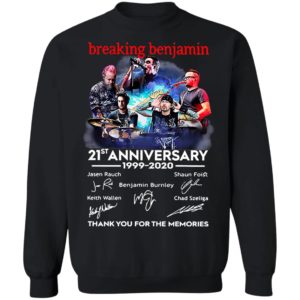 reaking Benjamin 21st Anniversary 1999 2020 Thank You For The Memories Signatures Shirt