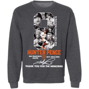 8 Hunter Pence San Francisco Giants 2012 2018 Thank You For The Memories Signature Shirt