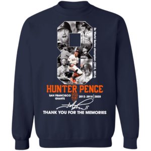 8 Hunter Pence San Francisco Giants 2012 2018 Thank You For The Memories Signature Shirt
