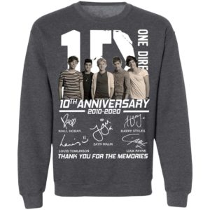 Official One Direction 10th anniversary 2010 2020 thank you for the memories Shirt