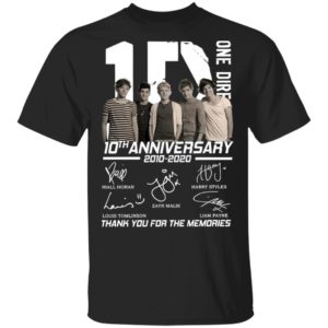 Official One Direction 10th anniversary 2010 2020 thank you for the memories Shirt