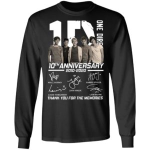 Official One Direction 10th anniversary 2010 2020 thank you for the memories Shirt